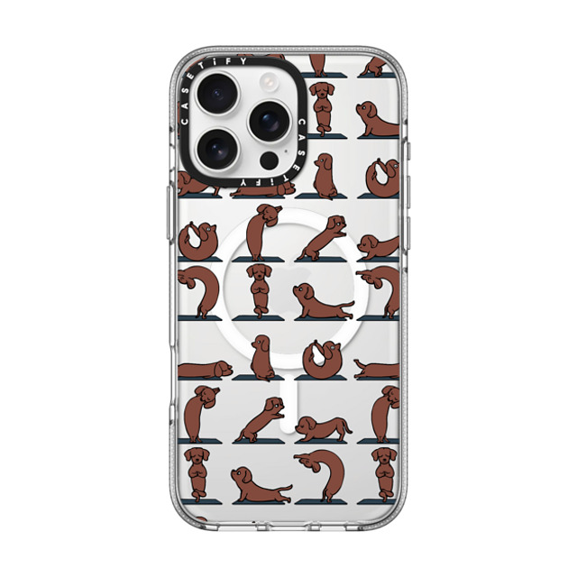 Huebucket x CASETiFY iPhone 16 Pro Max ケース クリア クリア ケース MagSafe対応 Dachshund Yoga