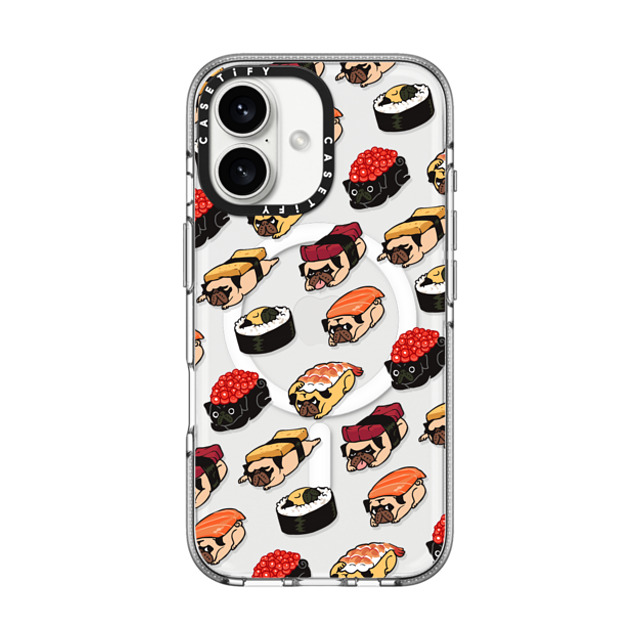 Huebucket x CASETiFY iPhone 16 ケース Dog,Cartoon クリア クリア ケース MagSafe対応 Sushi Pug Father's Day Huebucket x CASETiFY iPhone 16 ケース Dog,Cartoon クリア クリア ケース MagSafe対応 Sushi Pug Father's Day