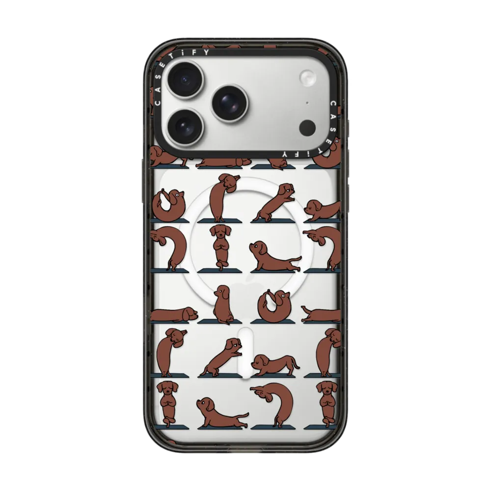 MagSafe 兼容強悍防摔手機殼 - Dachshund Yoga