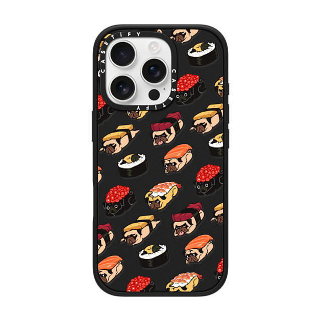 Huebucket x CASETiFY iPhone 16 Pro ケース Dog,Cartoon マットブラック インパクトケース MagSafe対応 Sushi Pug Father's Day Huebucket x CASETiFY iPhone 16 Pro ケース Dog,Cartoon マットブラック インパクトケース MagSafe対応 Sushi Pug Father's Day