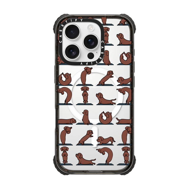 Huebucket x CASETiFY iPhone 16 Pro Case Black ウルトラ インパクトケース MagSafe 対応 Dachshund Yoga Huebucket x CASETiFY iPhone 16 Pro Case Black ウルトラ インパクトケース MagSafe 対応 Dachshund Yoga