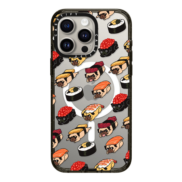 Huebucket x CASETiFY iPhone 15 Pro Max ケース Dog,Cartoon ブラック インパクトケース MagSafe対応 Sushi Pug Father's Day Huebucket x CASETiFY iPhone 15 Pro Max ケース Dog,Cartoon ブラック インパクトケース MagSafe対応 Sushi Pug Father's Day