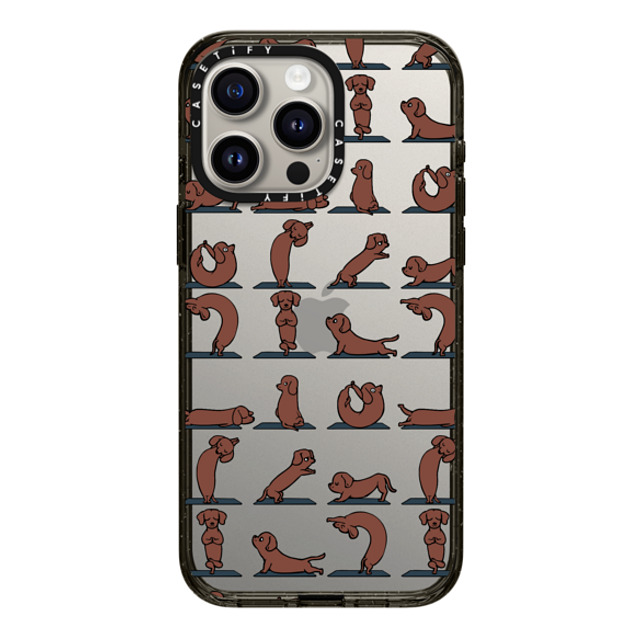 Huebucket x CASETiFY iPhone 15 Pro Max ケース ブラック インパクトケース Dachshund Yoga