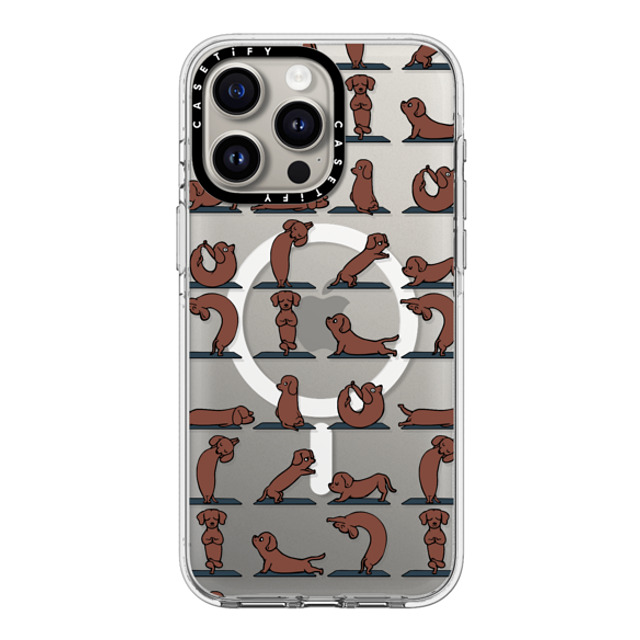 Huebucket x CASETiFY iPhone 15 Pro Max ケース クリア クリア ケース MagSafe対応 Dachshund Yoga