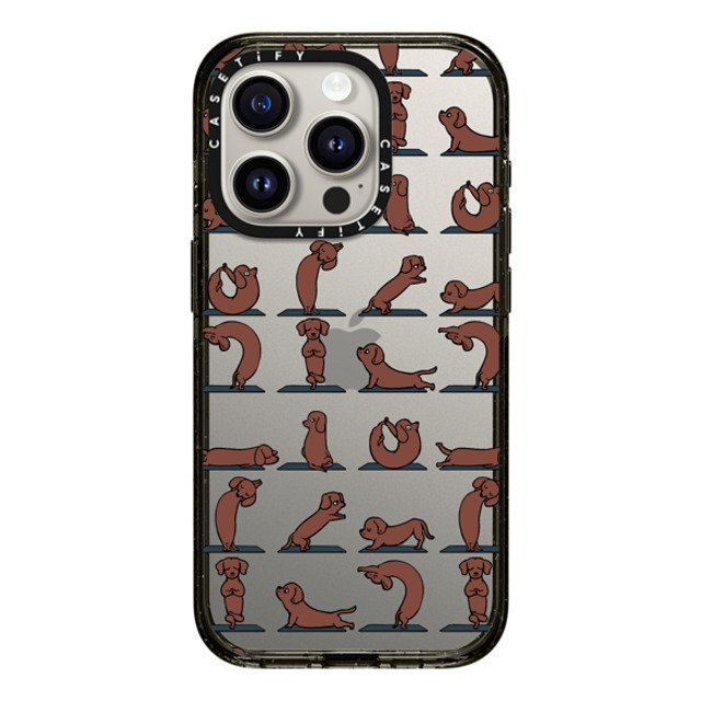 Huebucket x CASETiFY iPhone 15 Pro ケース ブラック インパクトケース Dachshund Yoga