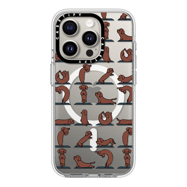 Huebucket x CASETiFY iPhone 15 Pro ケース クリア クリア ケース MagSafe対応 Dachshund Yoga