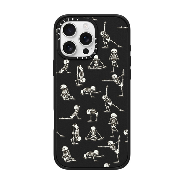 Huebucket x CASETiFY iPhone 16 Pro Max ケース マットブラック インパクトケース MagSafe対応 Skeleton Yoga