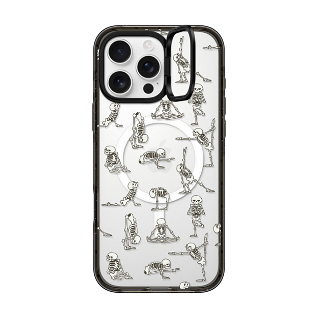 Huebucket x CASETiFY iPhone 16 Pro Max ケース ブラック インパクトリングスタンドケース MagSafe対応 Skeleton Yoga