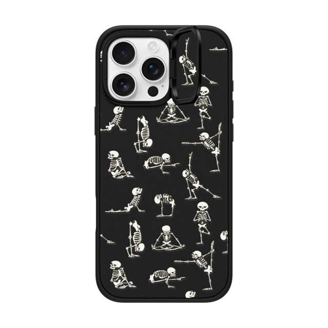 Huebucket x CASETiFY iPhone 16 Pro Max ケース マットブラック インパクトリングスタンドケース MagSafe対応 Skeleton Yoga