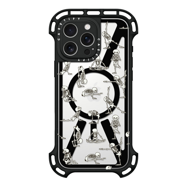 Huebucket x CASETiFY iPhone 16 Pro Max ケース ブラック ウルトラ バウンスケース MagSafe対応 Skeleton Yoga