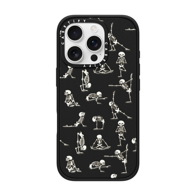 Huebucket x CASETiFY iPhone 16 Pro ケース マットブラック インパクトケース MagSafe対応 Skeleton Yoga