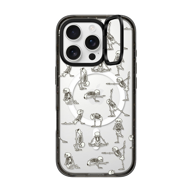 Huebucket x CASETiFY iPhone 16 Pro ケース ブラック インパクトリングスタンドケース MagSafe対応 Skeleton Yoga