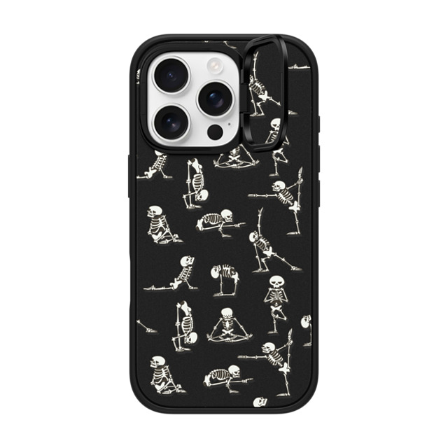 Huebucket x CASETiFY iPhone 16 Pro ケース マットブラック インパクトリングスタンドケース MagSafe対応 Skeleton Yoga