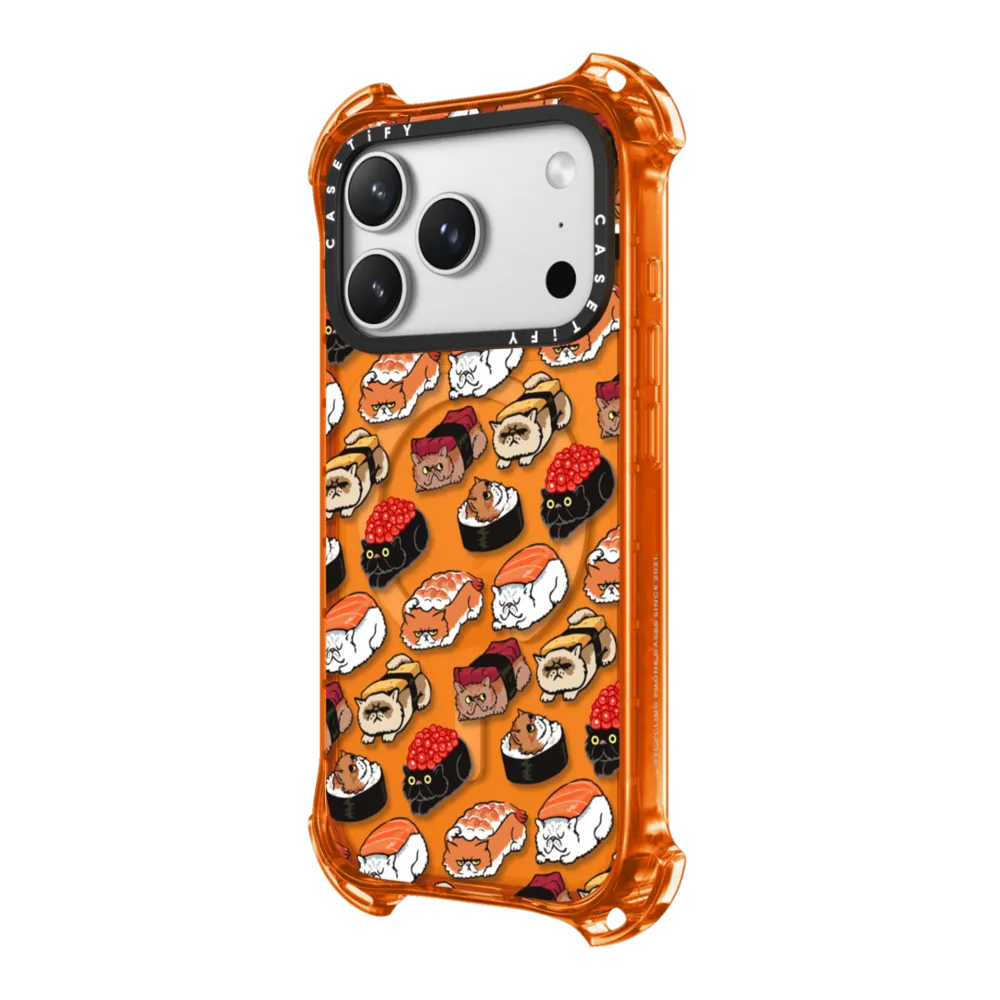 Bounce iPhone 17 Pro Max Case MagSafe Compatible - Sushi Persian Cat