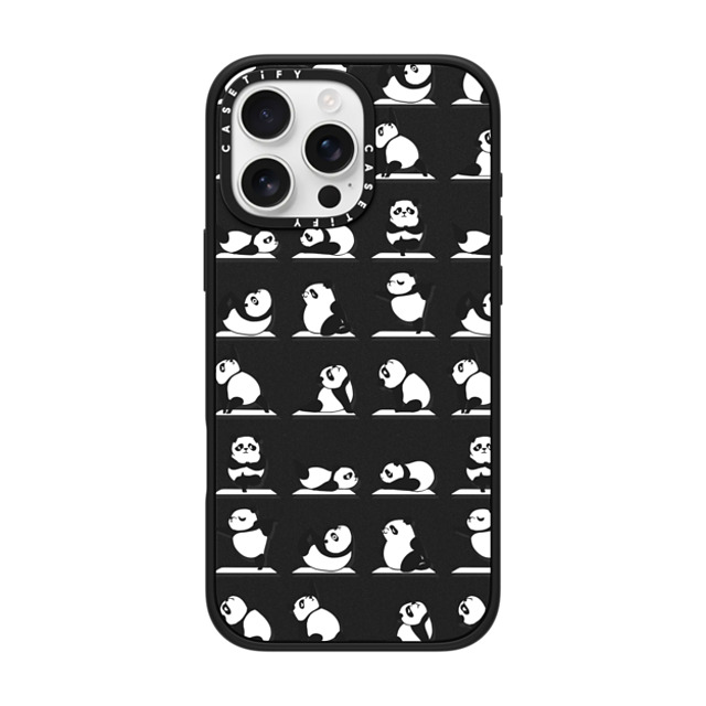 Huebucket x CASETiFY iPhone 16 Pro Max ケース マットブラック インパクトケース MagSafe対応 Panda Yoga