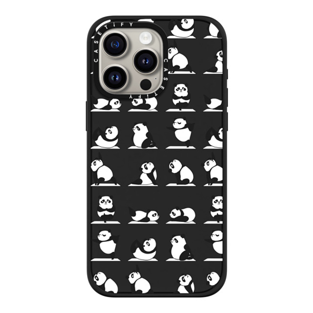 Huebucket x CASETiFY iPhone 15 Pro Max ケース マットブラック インパクトケース MagSafe対応 Panda Yoga