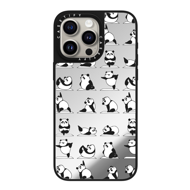 Huebucket x CASETiFY iPhone 15 Pro Max ケース Silver on Black ミラーケース MagSafe対応 Panda Yoga