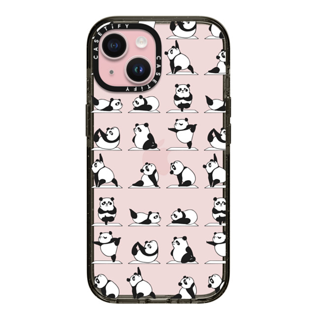 Huebucket x CASETiFY iPhone 15 ケース ブラック インパクトケース Panda Yoga