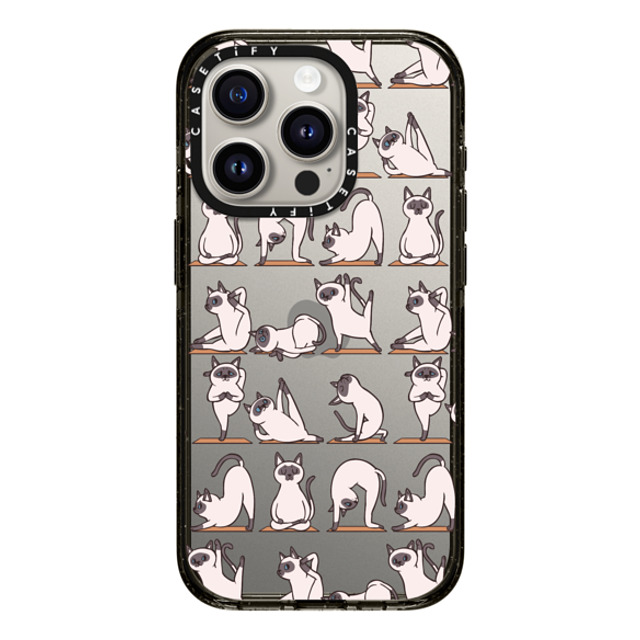 Huebucket x CASETiFY iPhone 15 Pro ケース ブラック インパクトケース Siamese Cat