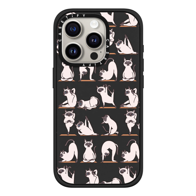 Huebucket x CASETiFY iPhone 15 Pro ケース マットブラック インパクトケース MagSafe対応 Siamese Cat