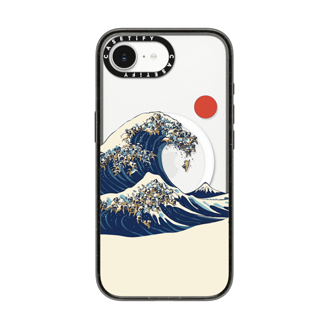 Huebucket x CASETiFY iPhone 16e ケース Dog,Nature ブラック インパクトケース MagSafe対応 The Great Wave of Pugs Back to School Huebucket x CASETiFY iPhone 16e ケース Dog,Nature ブラック インパクトケース MagSafe対応 The Great Wave of Pugs Back to School