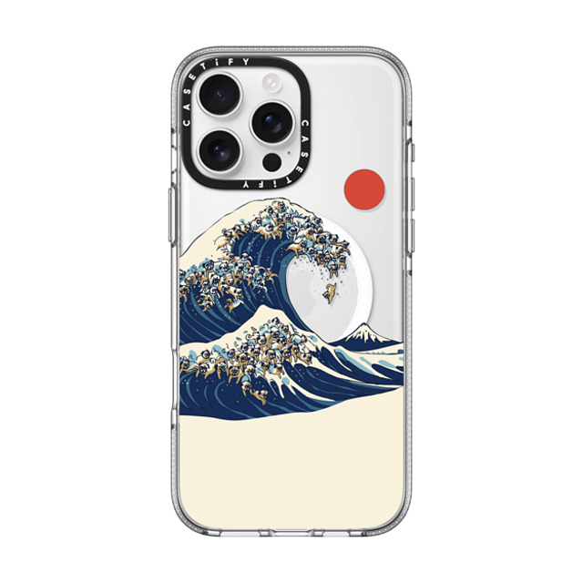 Huebucket x CASETiFY iPhone 16 Pro Max ケース クリア クリア ケース MagSafe対応 The Great Wave of Pugs