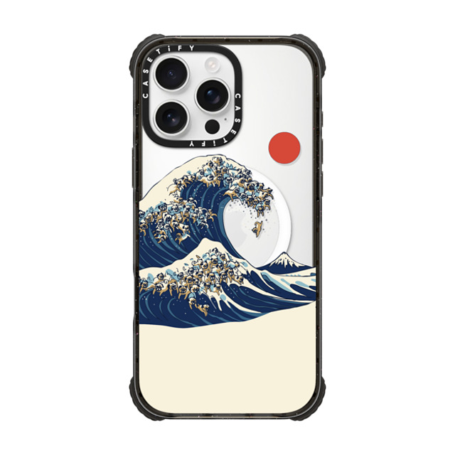 Huebucket x CASETiFY iPhone 16 Pro Max Case Black ウルトラ インパクトケース MagSafe 対応 The Great Wave of Pugs Huebucket x CASETiFY iPhone 16 Pro Max Case Black ウルトラ インパクトケース MagSafe 対応 The Great Wave of Pugs