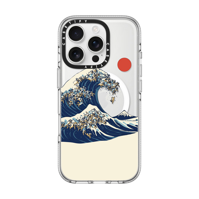 Huebucket x CASETiFY iPhone 16 Pro ケース クリア クリア ケース MagSafe対応 The Great Wave of Pugs