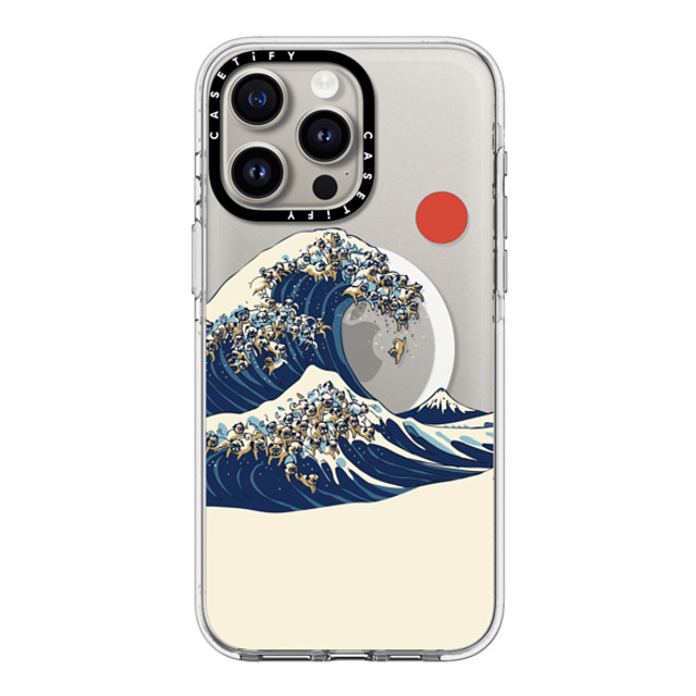 Huebucket x CASETiFY iPhone 15 Pro Max ケース クリア クリア ケース MagSafe対応 The Great Wave of Pugs