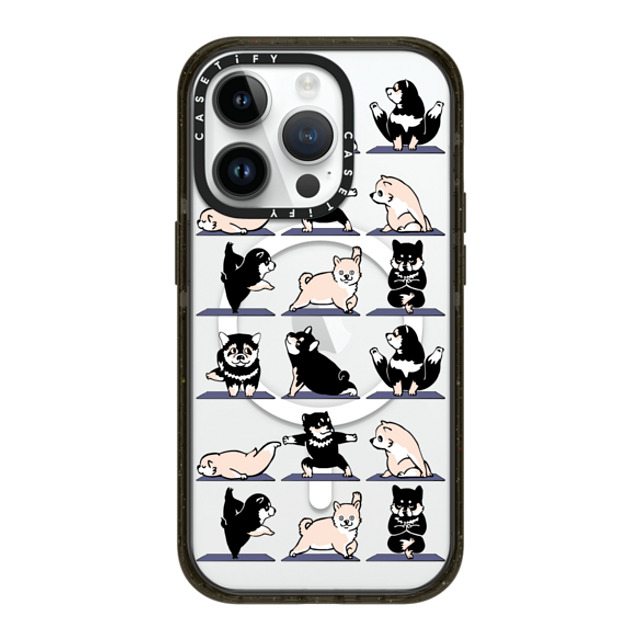 Huebucket x CASETiFY iPhone 14 Pro ケース ブラック インパクトケース MagSafe対応 Shiba Yoga