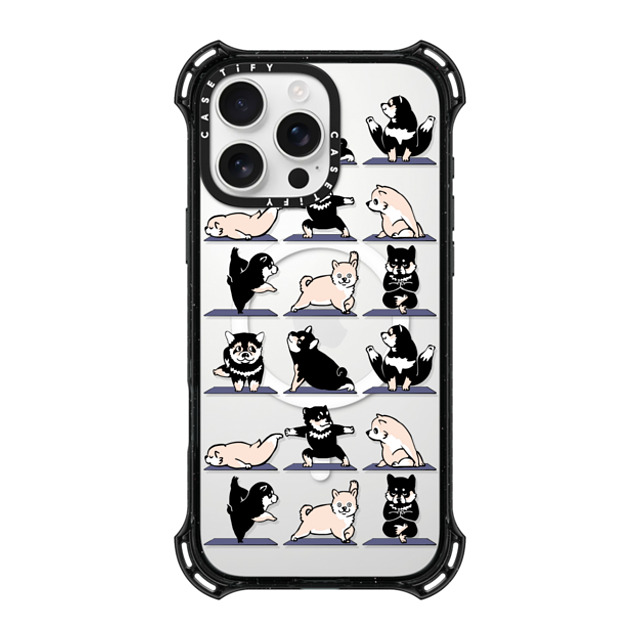 Huebucket x CASETiFY iPhone 16 Pro Max ケース ブラック バウンスケース Shiba Yoga