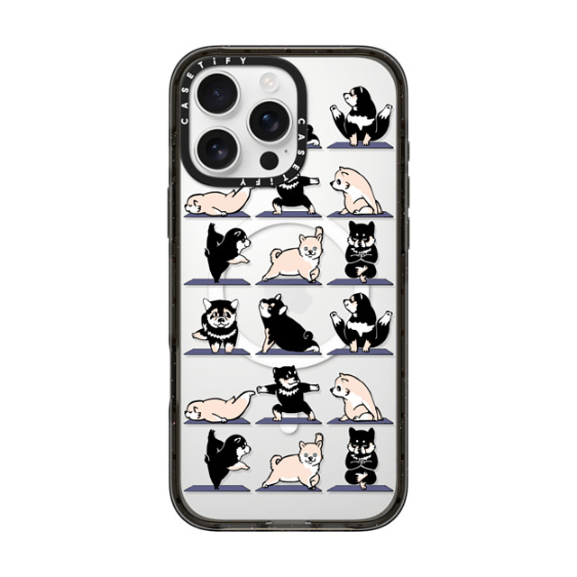 Huebucket x CASETiFY iPhone 16 Pro Max ケース ブラック インパクトケース MagSafe対応 Shiba Yoga