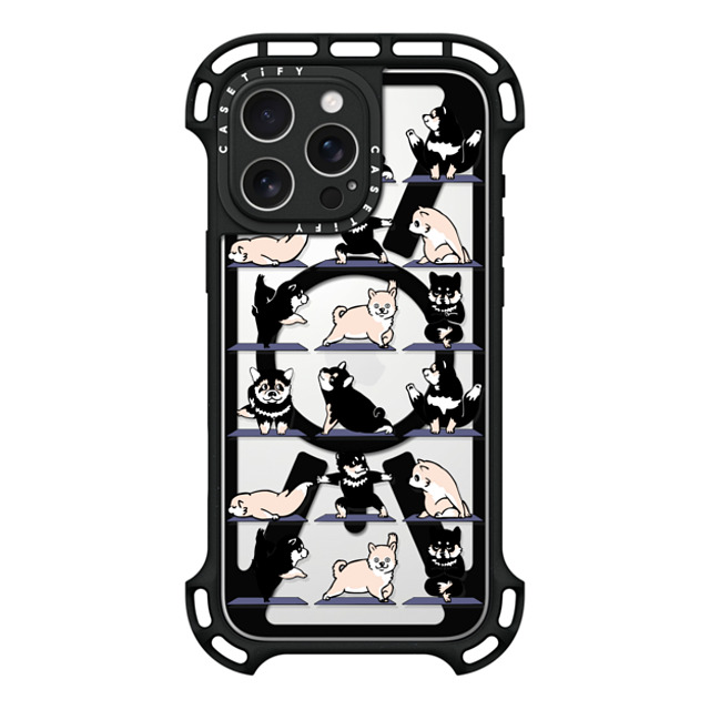 Huebucket x CASETiFY iPhone 16 Pro Max ケース ブラック ウルトラ バウンスケース MagSafe対応 Shiba Yoga