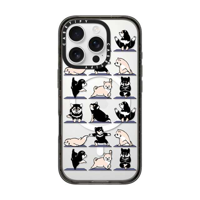 Huebucket x CASETiFY iPhone 16 Pro ケース ブラック インパクトケース MagSafe対応 Shiba Yoga