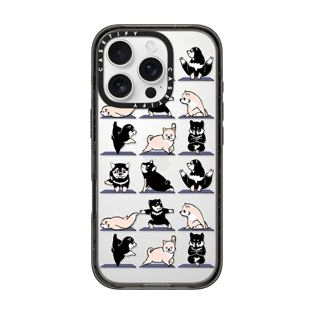 Huebucket x CASETiFY iPhone 16 Pro ケース ブラック インパクトケース Shiba Yoga