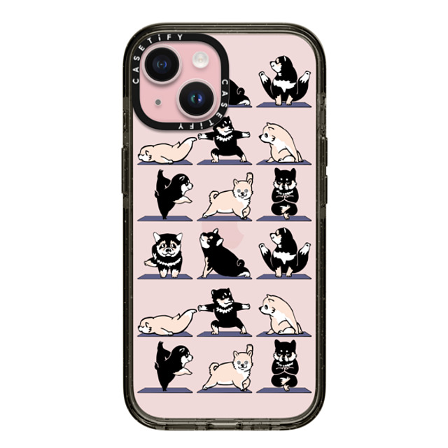 Huebucket x CASETiFY iPhone 15 ケース ブラック インパクトケース Shiba Yoga