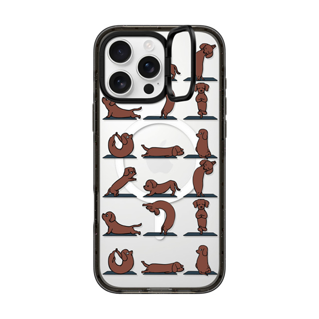 Huebucket x CASETiFY iPhone 16 Pro Max ケース Dog,Cartoon ブラック インパクトリングスタンドケース MagSafe対応 Dachshund Yoga Father's Day Huebucket x CASETiFY iPhone 16 Pro Max ケース Dog,Cartoon ブラック インパクトリングスタンドケース MagSafe対応 Dachshund Yoga Father's Day