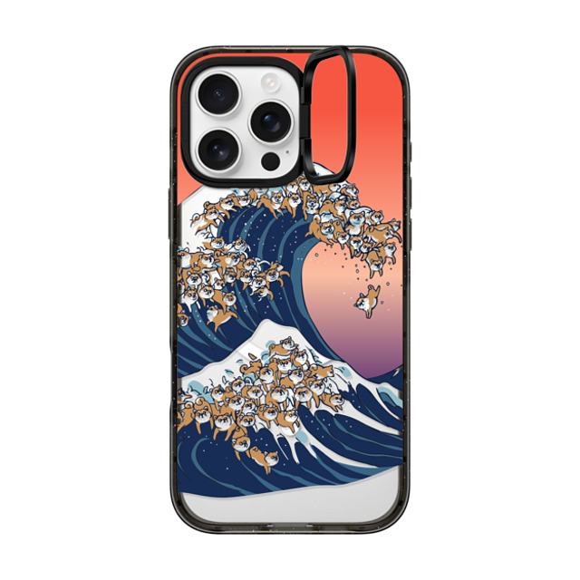 Huebucket x CASETiFY iPhone 16 Pro Max ケース Cartoon,Nature ブラック インパクトリングスタンドケース MagSafe対応 The Great Wave of Shiba Inu Father's Day Huebucket x CASETiFY iPhone 16 Pro Max ケース Cartoon,Nature ブラック インパクトリングスタンドケース MagSafe対応 The Great Wave of Shiba Inu Father's Day