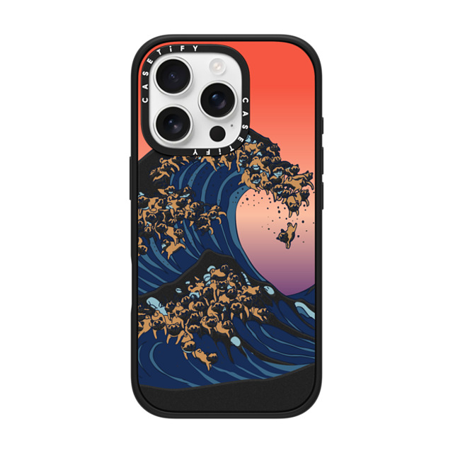 Huebucket x CASETiFY iPhone 16 Pro Case マットブラック インパクトケース MagSafe対応 The Great Wave of Shiba Inu Huebucket x CASETiFY iPhone 16 Pro Case マットブラック インパクトケース MagSafe対応 The Great Wave of Shiba Inu