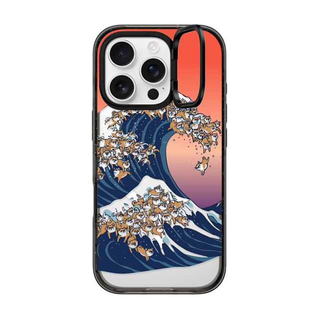 Huebucket x CASETiFY iPhone 16 Pro Case Cartoon,Nature Black インパクトリングスタンドケース MagSafe対応 The Great Wave of Shiba Inu Father's Day Huebucket x CASETiFY iPhone 16 Pro Case Cartoon,Nature Black インパクトリングスタンドケース MagSafe対応 The Great Wave of Shiba Inu Father's Day