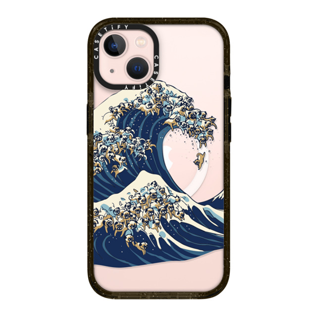 Huebucket x CASETiFY iPhone 13 ケース ブラック インパクトケース MagSafe対応 The great wave of pug