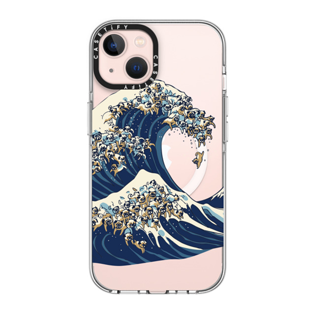 Huebucket x CASETiFY iPhone 13 ケース クリア クリア ケース MagSafe対応 The great wave of pug