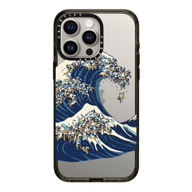 Huebucket x CASETiFY iPhone 15 Pro Max ケース ブラック インパクトケース The great wave of pug