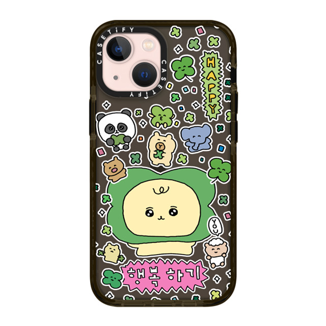 Gosimperson x CASETiFY iPhone 13 Mini ケース ブラック インパクトケース Be Happy!