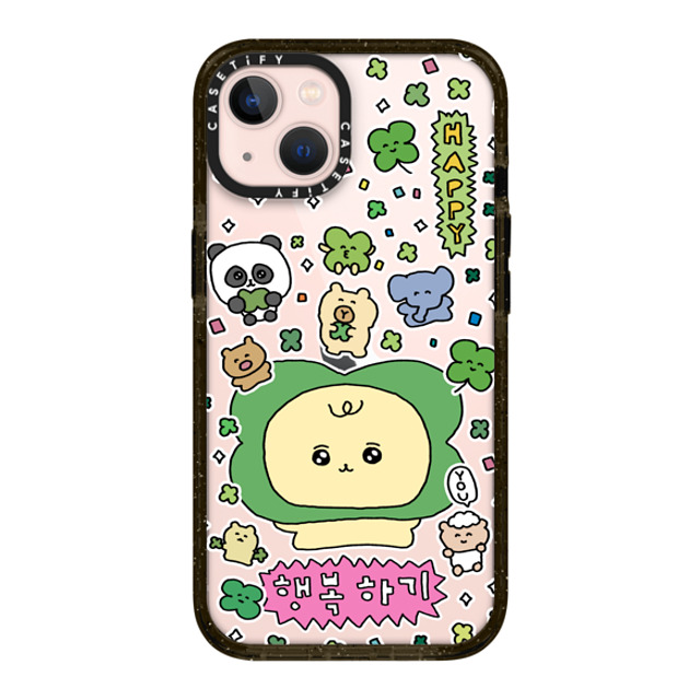 Gosimperson x CASETiFY iPhone 13 ケース ブラック インパクトケース Be Happy!