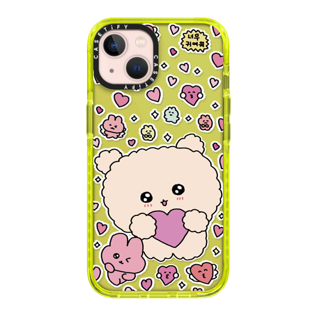 Gosimperson x CASETiFY iPhone 13 ケース ネオン イエロー インパクトケース Love Bomb