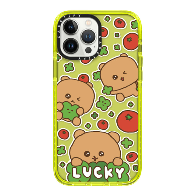 Gosimperson x CASETiFY iPhone 13 Pro Max ケース ネオン イエロー インパクトケース LUCKY TOMATO