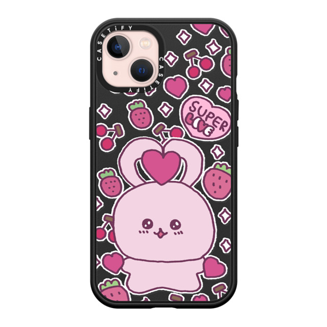 Gosimperson x CASETiFY iPhone 13 ケース マットブラック インパクトケース MagSafe対応 SUPER LOVE