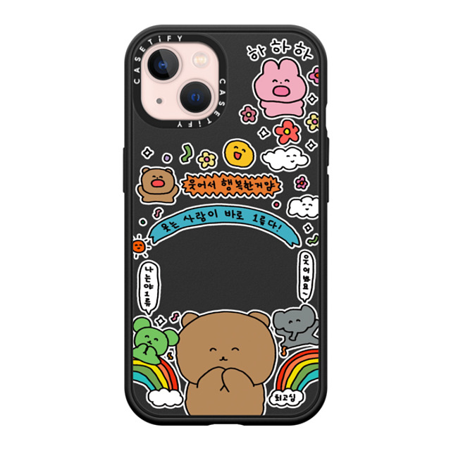 Gosimperson x CASETiFY iPhone 13 ケース マットブラック インパクトケース MagSafe対応 SMILE WINS