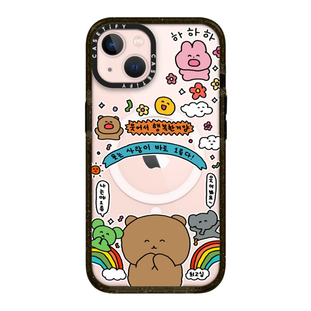 Gosimperson x CASETiFY iPhone 13 ケース ブラック インパクトケース MagSafe対応 SMILE WINS